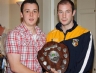 Shane Hasson collects the North Antrim Minor 'B' Hurling Championship Shield from Kieran Mc Gourty